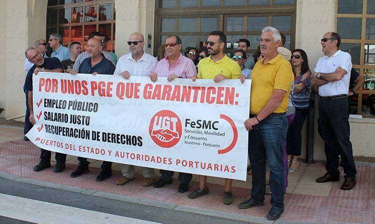 autoridad portuaria protesta de trabajadores ugt