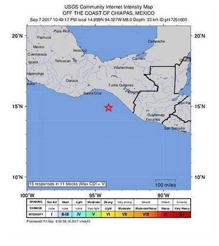 Al menos cinco muertos en el sureste de México por un fuerte terremoto