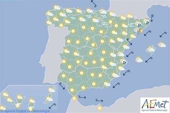 Hoy, inestabilidad y descenso de las temperaturas en el Mediterráneo