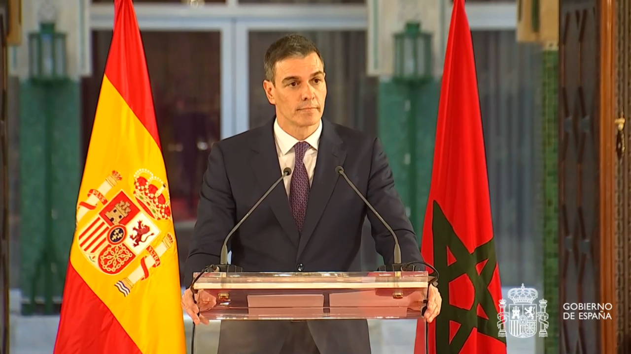Comparecencia de Pedro Sánchez en Rabat
