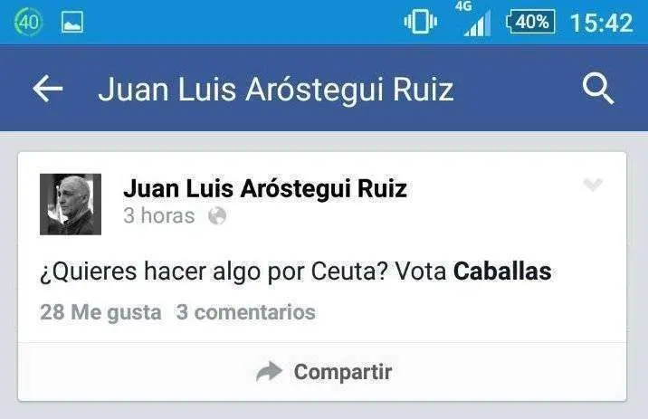 caballas pide voto