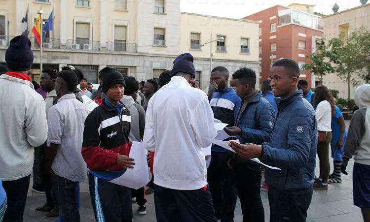 Inmigrantes concentraci&oacute;n "No a la Europa Fortaleza"