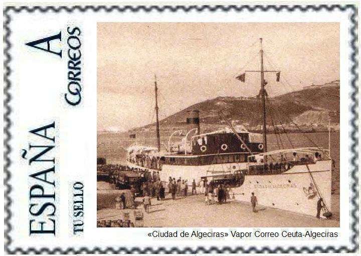 TuSello Ciudad de Algeciras_ Vapor correo Ceuta-Algeciras