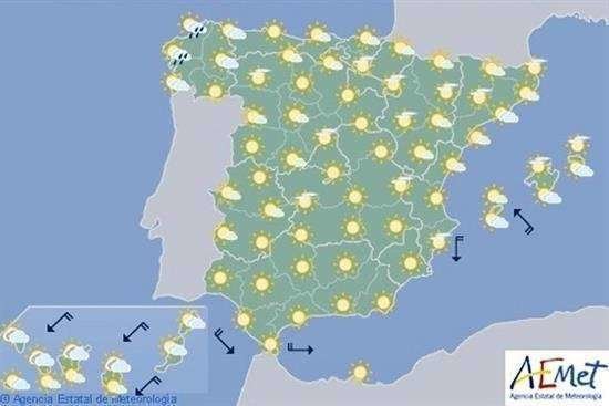 Hoy, temperaturas altas en el interior sur y Baleares