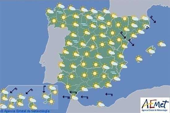 Hoy, nuboso en el norte peninsular y Baleares y estable en el resto