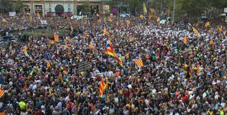 manifestaci&oacute;n catalu&ntilde;a contra 155