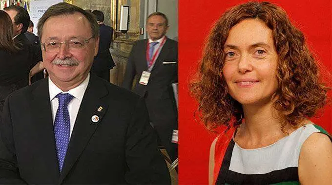El presidente Vivas y la ministra Meritxell Batet (C.A.)