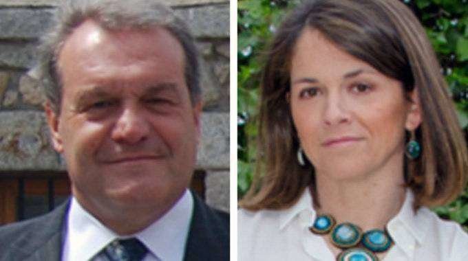 Ángel Viñas, concejal del PP, y Elena Biurrun, alcaldesa de Torrelodones (E.D.)