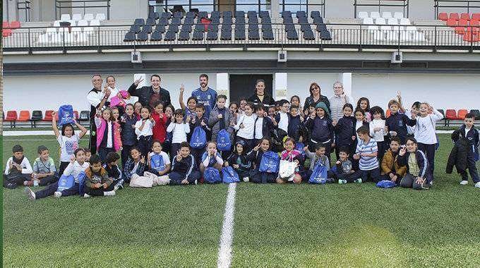 Los alumnos del Andrés Manjón, en la Ciudad del Fútbol (FFCE)
