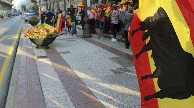 Concentración por la unidad de España celebrada ante el Ayuntamiento en octubre de 2017 (C.A./ARCHIVO)