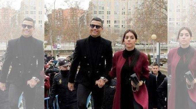 Ronaldo llega a los juzgados junto a su pareja (E.D.)