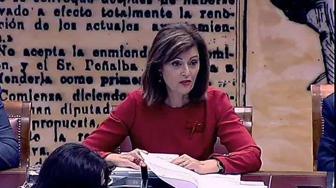 La secretaria de Estado de Seguridad, Ana Botella, durante su intervenci&oacute;n en el Senado (C.A.)