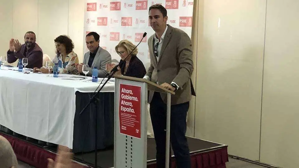 Sim&oacute;n, durante su intervenci&oacute;n en el mitin celebrado el lunes con la presencia de la ministra Montero (CEDIDA)