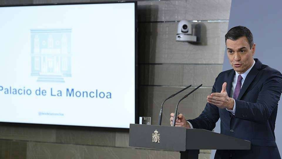 Pedro Sánchez, durante la rueda de prensa posterior a la reunión del Consejo de Ministros (MONCLOA)