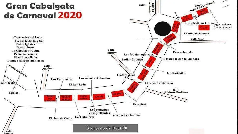 Recorrido de la Cabalgata de Carnaval (REPRODUCCI&Oacute;N)