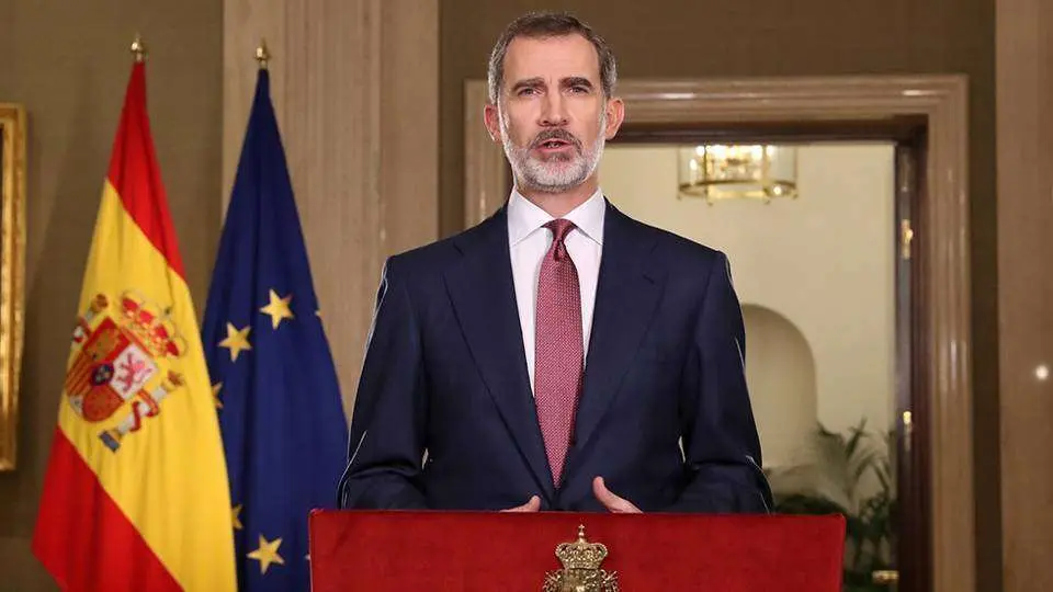 Felipe VI durante su intervenci&oacute;n televisada (CASA REAL)