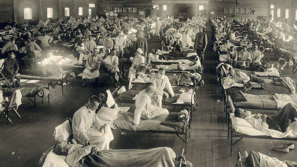 Hospital de campaña en EEUU durante la pandemia de gripe de 1918
