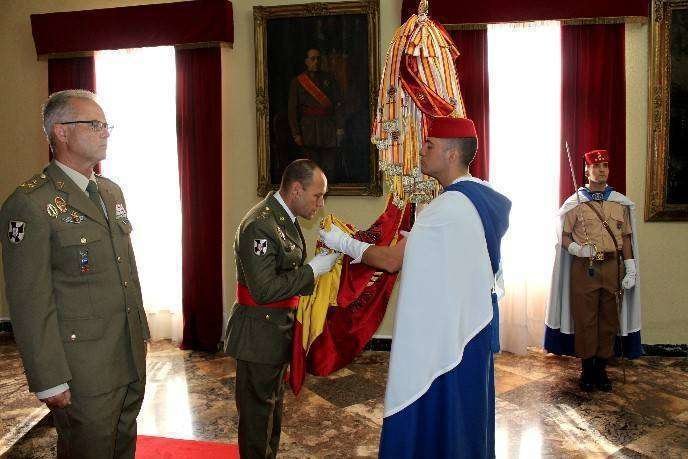 El general Arenas, durante el acto militar celebrado hoy en la Comandancia (COMGECEU)