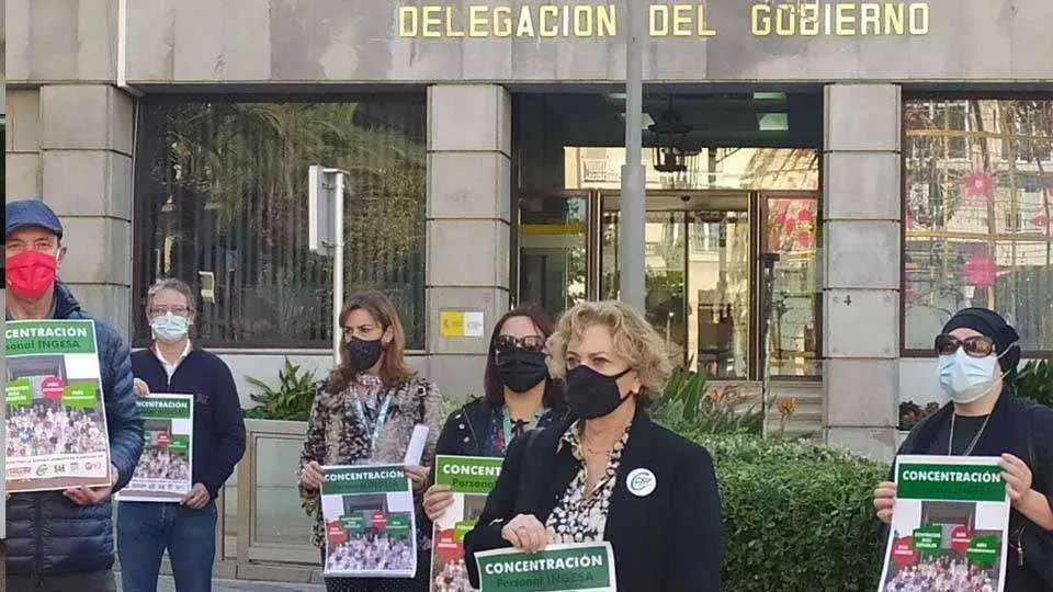 Un momento de la concentraci&oacute;n (C.A.) SINDICATOS SANIDAD