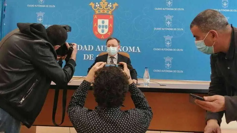 Vivas, antes del inicio de la rueda de prensa que ha ofrecido hoy (C.A.)