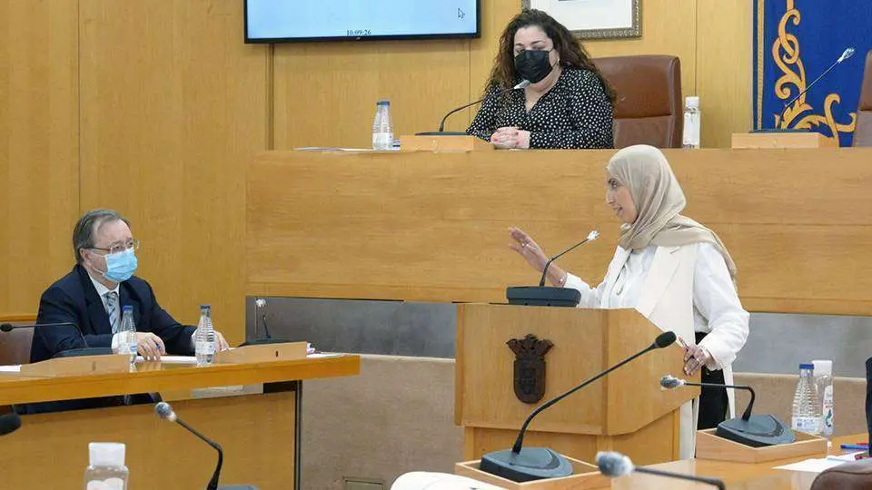 Hamed y Vivas, durante la sesi&oacute;n plenaria de la Asamblea celebrada esta ma&ntilde;ana (CEDIDA)