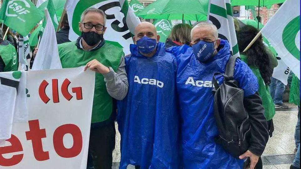 Los sindicalistas ceut&iacute;es, en plena protesta (CEDIDA) penitenciario sindicalistas haidor