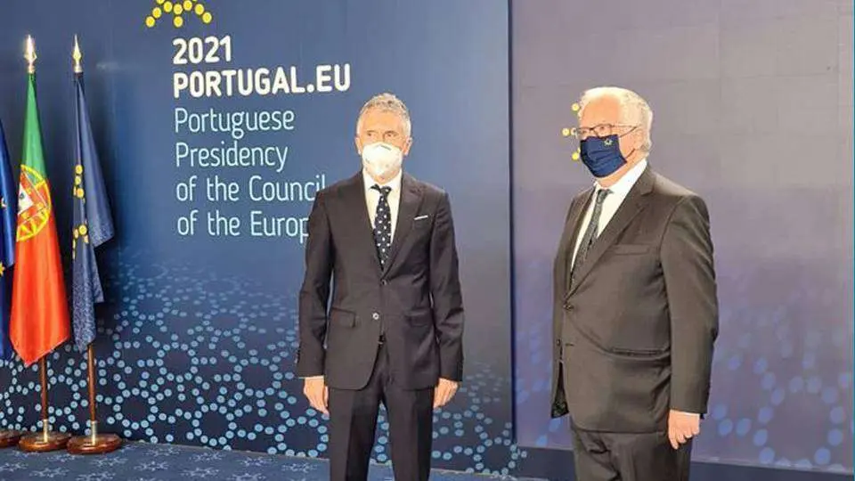 Marlaska, durante su participaci&oacute;n en la Conferencia (MONCLOA)