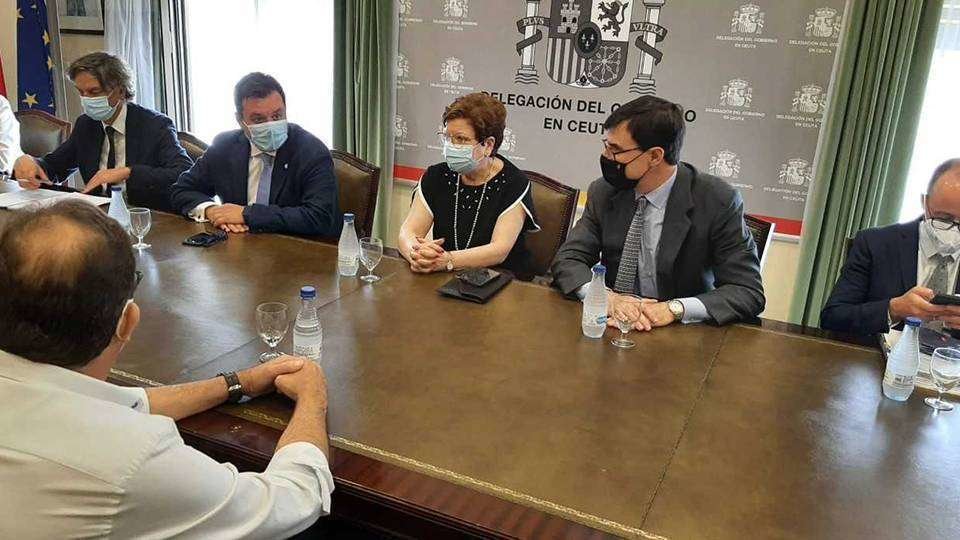 Los secretarios de Estado Víctor Francos y Juan González-Barba, durante su visita del pasado 10 de junio a Ceuta (CEDIDA)