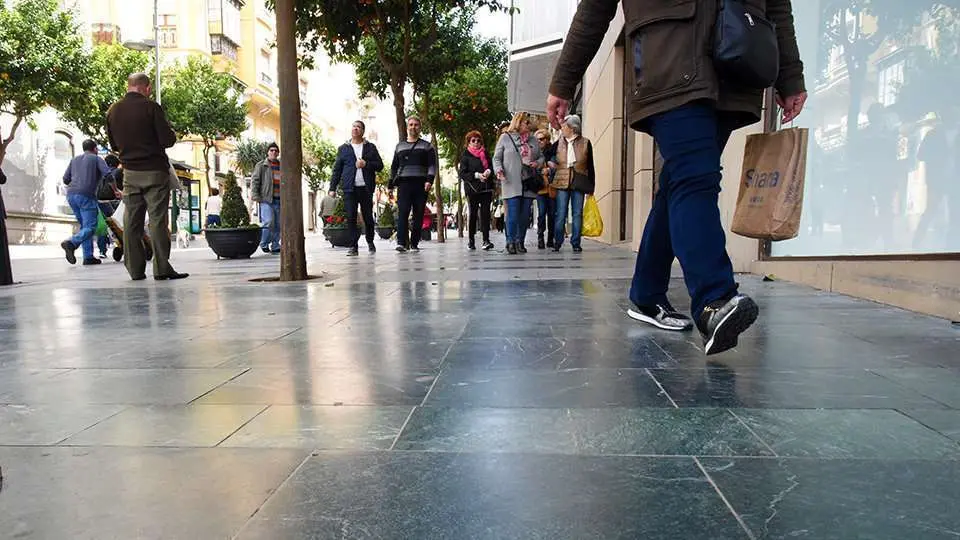  Imagen de las losetas resbaladizas del Paseo del Revell&iacute;n 