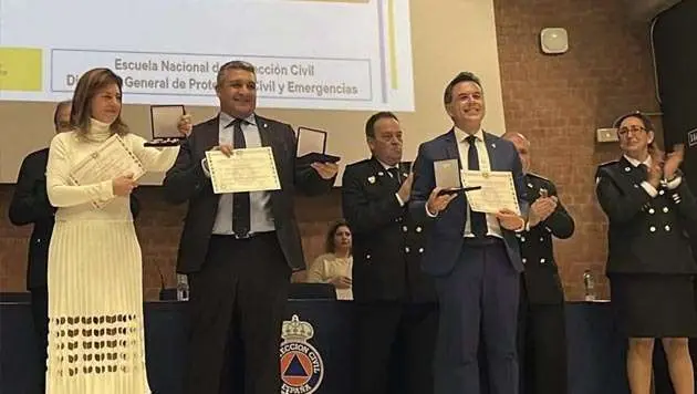 Deu, Dris y R&iacute;os, durante el acto de entrega de premios (CEDIDA)