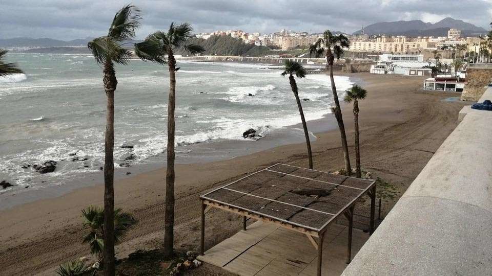 Efecto del temporal a la altura de la playa de La Ribera (C.A.)