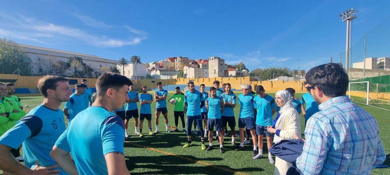 Hamed, en el entrenamiento de la AD Ceuta