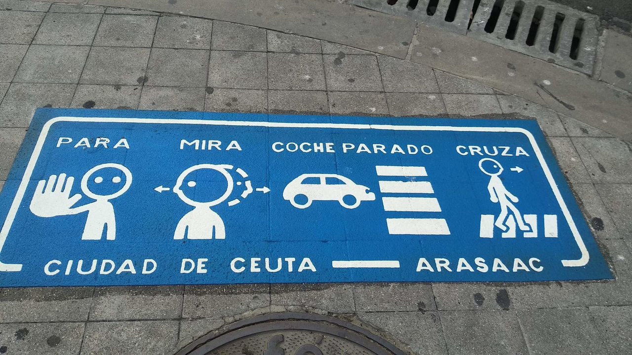 Pasos de peatones señalizados con pictogramas Ceuta Center (C.A.)