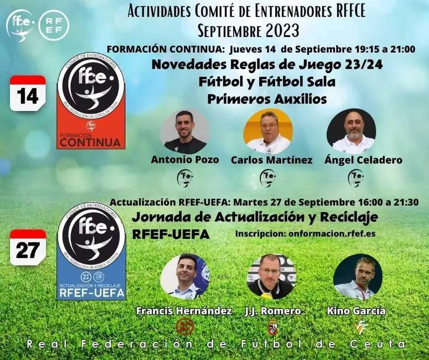 Agenda de actividades del Comit&eacute; de Entrenadores