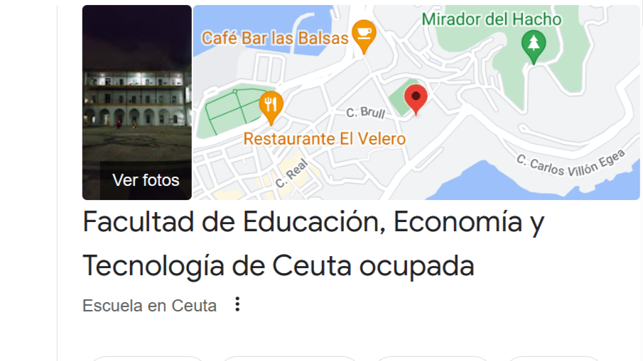 Facultad de Educación, Economía y Tecnología de Ceuta "ocupada"