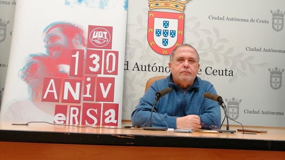El sindicalista Antonio Ramírez, durante la rueda de prensa ofrecida este martes (C.A.)