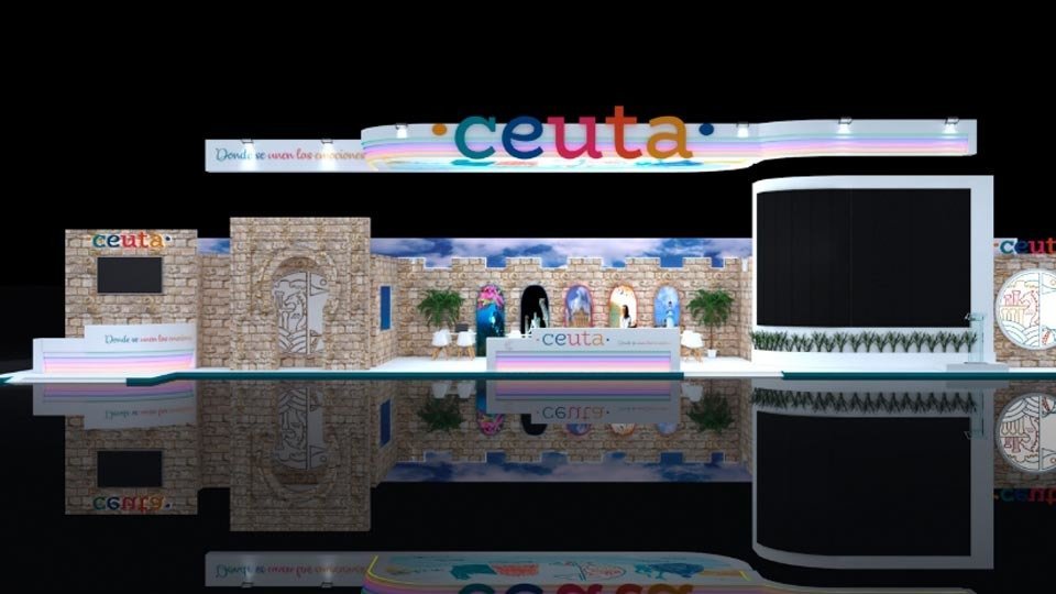 Diseño del expositor con el que Ceuta acude este año a FITUR (CEDIDA/REPRODUCCIÓN)