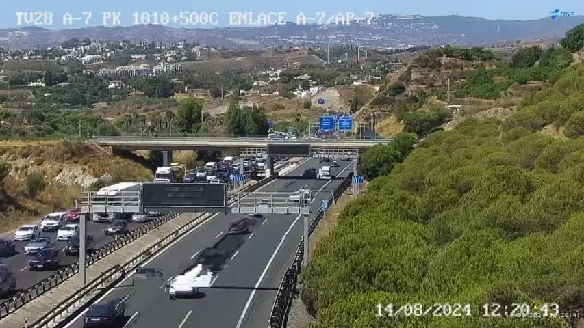 Siniestro en M&aacute;laga, en la A-7 a su paso por Fuengirola (DGT)