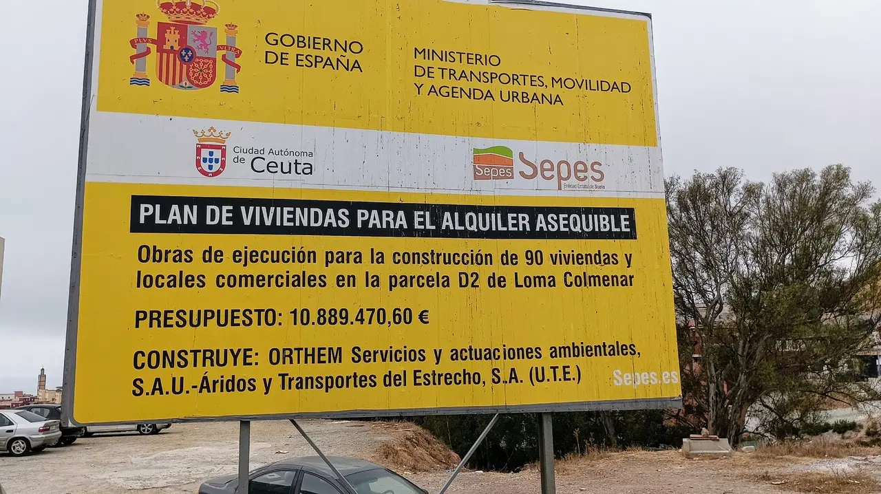 Cartel plan vivienda SEPES Loma Colmenar