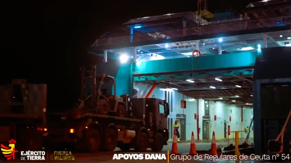 Refuerzos en camino: los Regulares de Ceuta se dirigen a Valencia para ayudar tras el desastre de la DANA