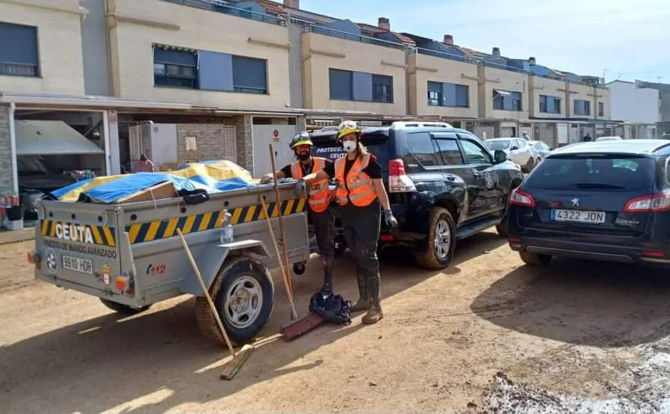 Los Voluntarios de Protecci&oacute;n Civil de Ceuta, sobre el terreno en Alfafar