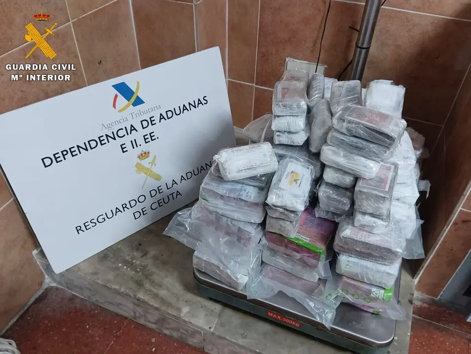 Hachis incautado tras la inspecci&oacute;n / Guardia Civil