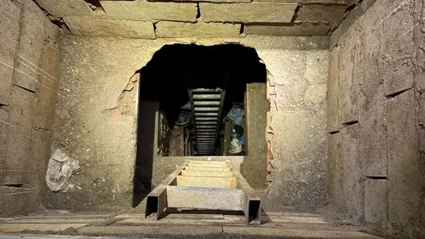 La entrada al t&uacute;nel utilizado por los narcos para pasar droga bajo el Tarajal Operaci&oacute;n Hades