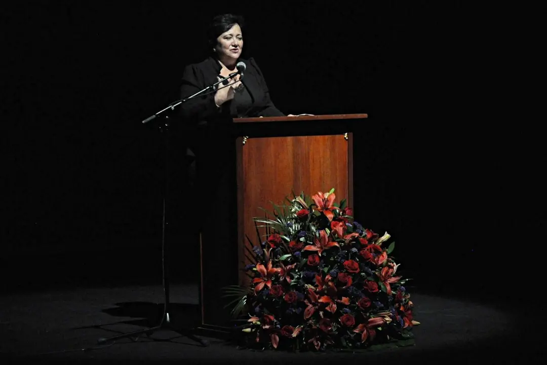  Isabel Guti&eacute;rrez durante su preg&oacute;n de esta Semana Santa 2025. 