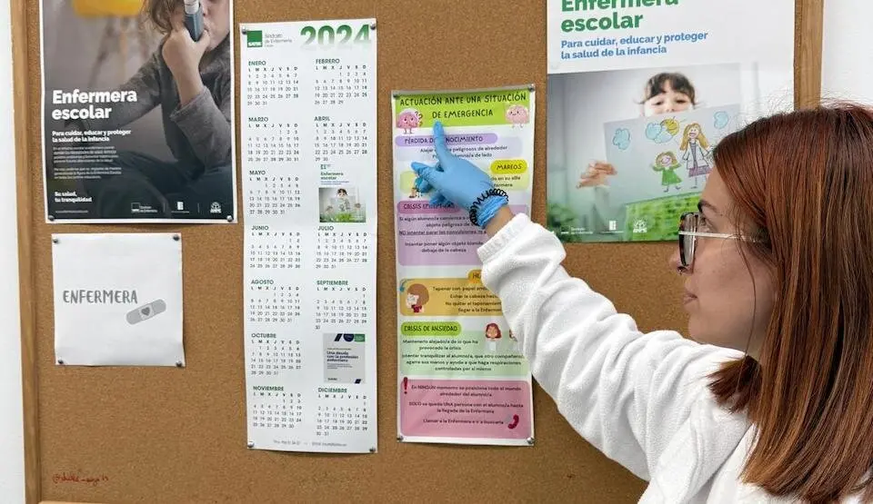  La enfermera escolar Irene Mart&iacute;n. 