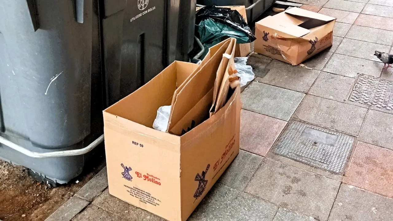 Basura dejada fuera de los contenedores