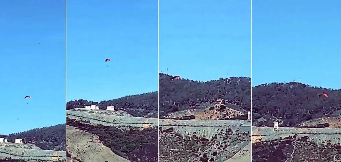 El v&iacute;deo del vuelo en parapente en el que un inmigrante cruz&oacute; desde Marruecos a Ceuta