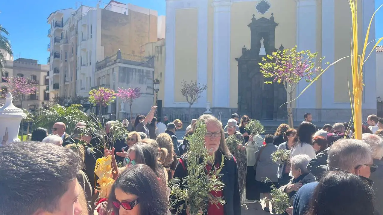 Bendici&oacute;n de las palmas en el Domingo de Ramos.