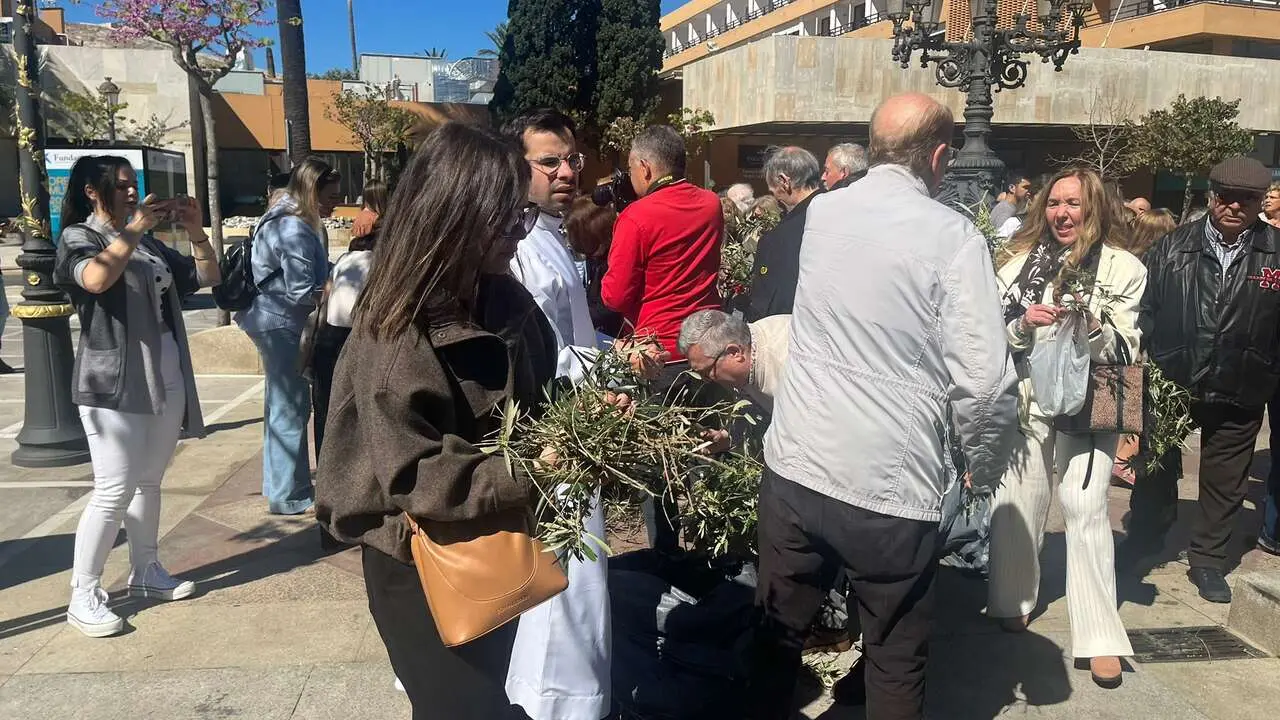 Bendici&oacute;n de las palmas en el Domingo de Ramos.