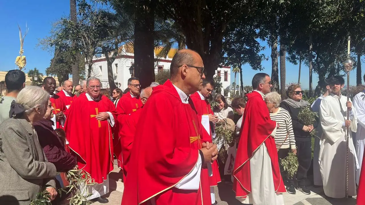 Bendici&oacute;n de las palmas en el Domingo de Ramos.